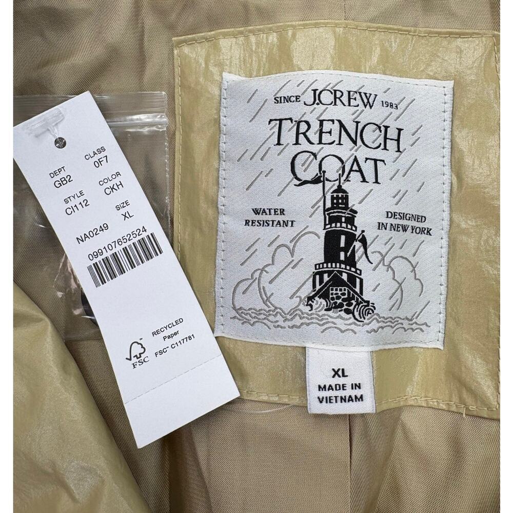 NWT Women’s J. Crew Rain-or-Shine Trench Coastal Khaki XL - Picture 4 of 13